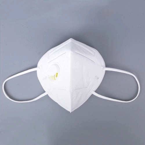 Ear Mounted White KN95 Filter Mask Folding Valved Dust Mask 155mm*105mm