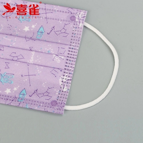 Printed Pattern Disposable 3 Ply Non Woven Face Mask N95 Foldable 17.5x9.5