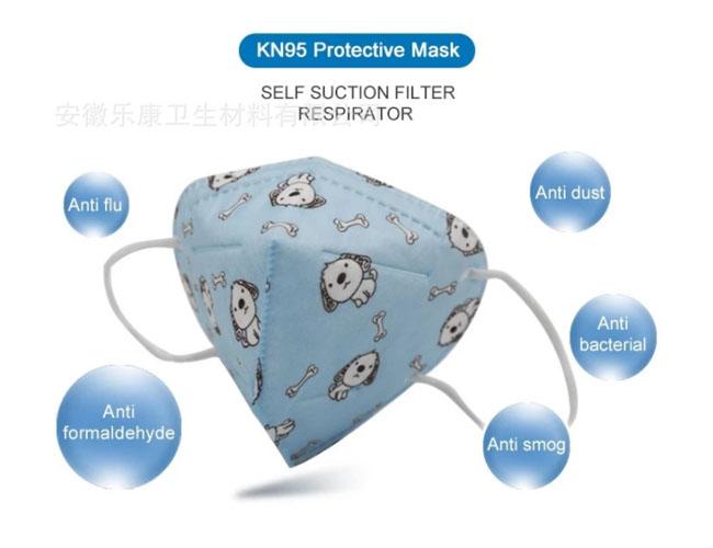 KN95 Children'S Stereo PM 2.5 Filter Mask Thin Breathable Valveless GB2626-2019 0